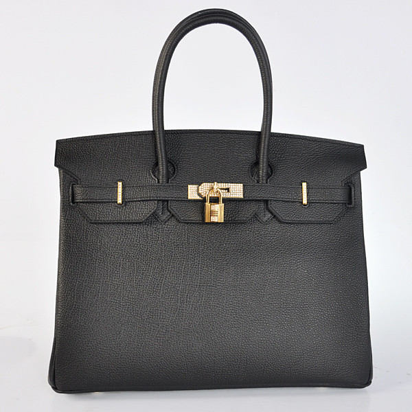 H35BJBGD Hermes Birkin 35CM pelle togo in nero con oro duro